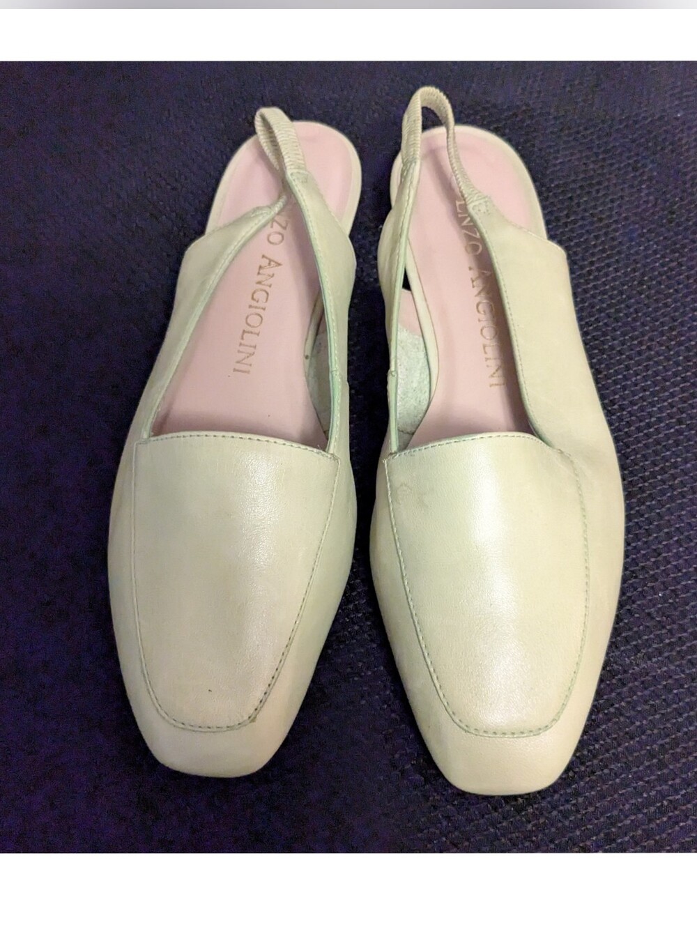 Enzo Angiolini Women's Light Lime Green Slingback Loafers 7.5M